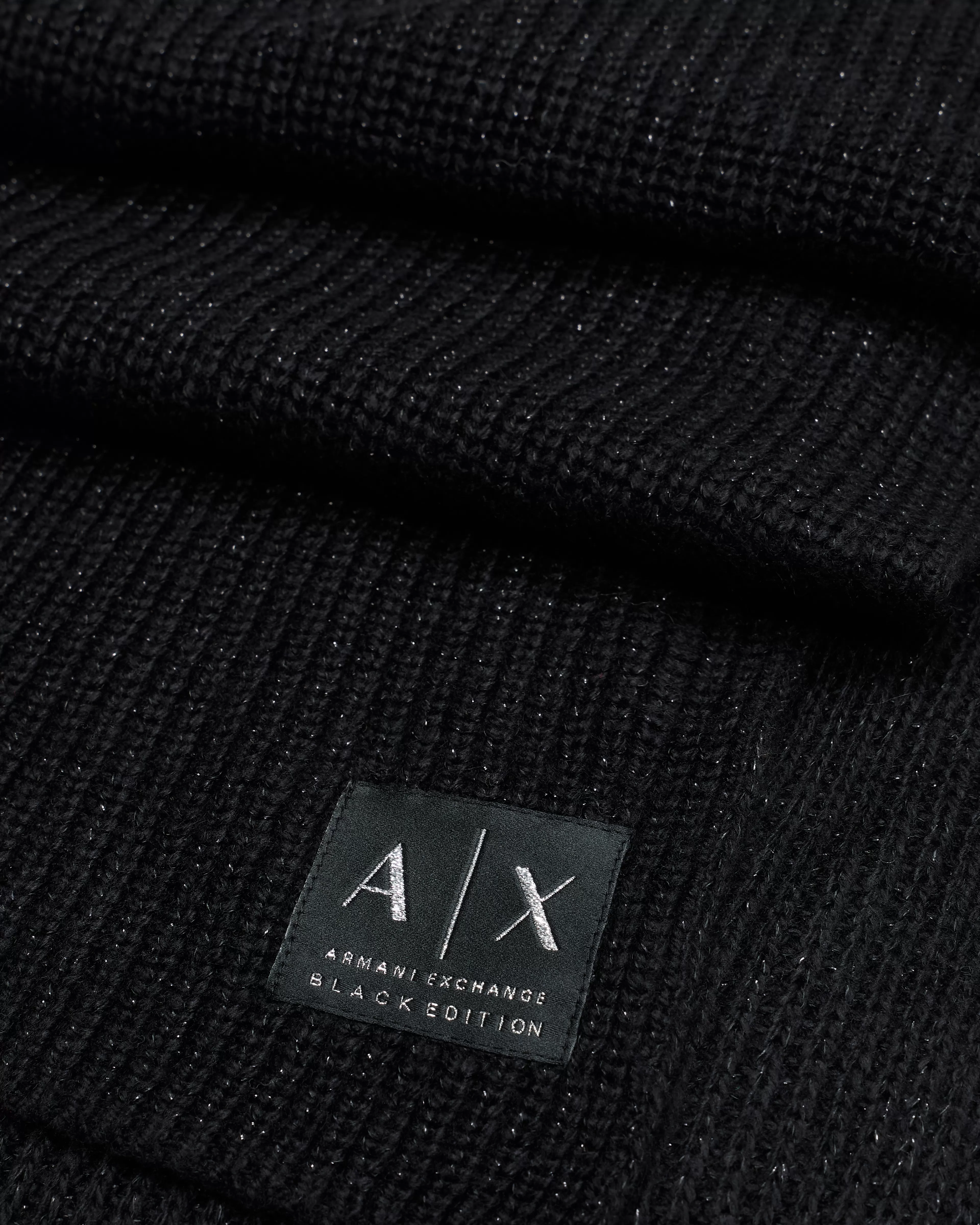 Armani Exchange Ribbed knitted scarf with lurex yarn* Scarves