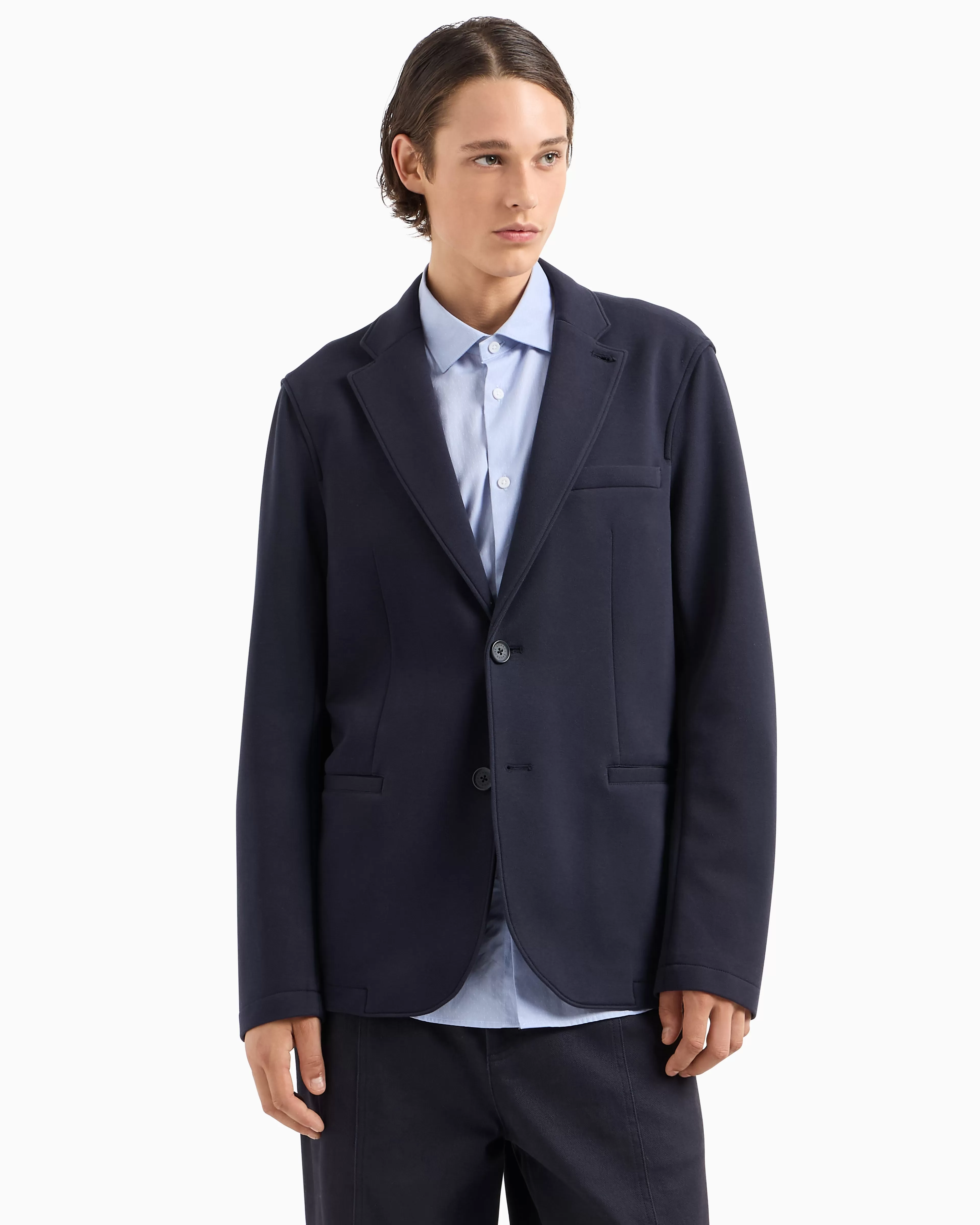 Armani Exchange Single-breasted stretch cotton jacket* Jackets