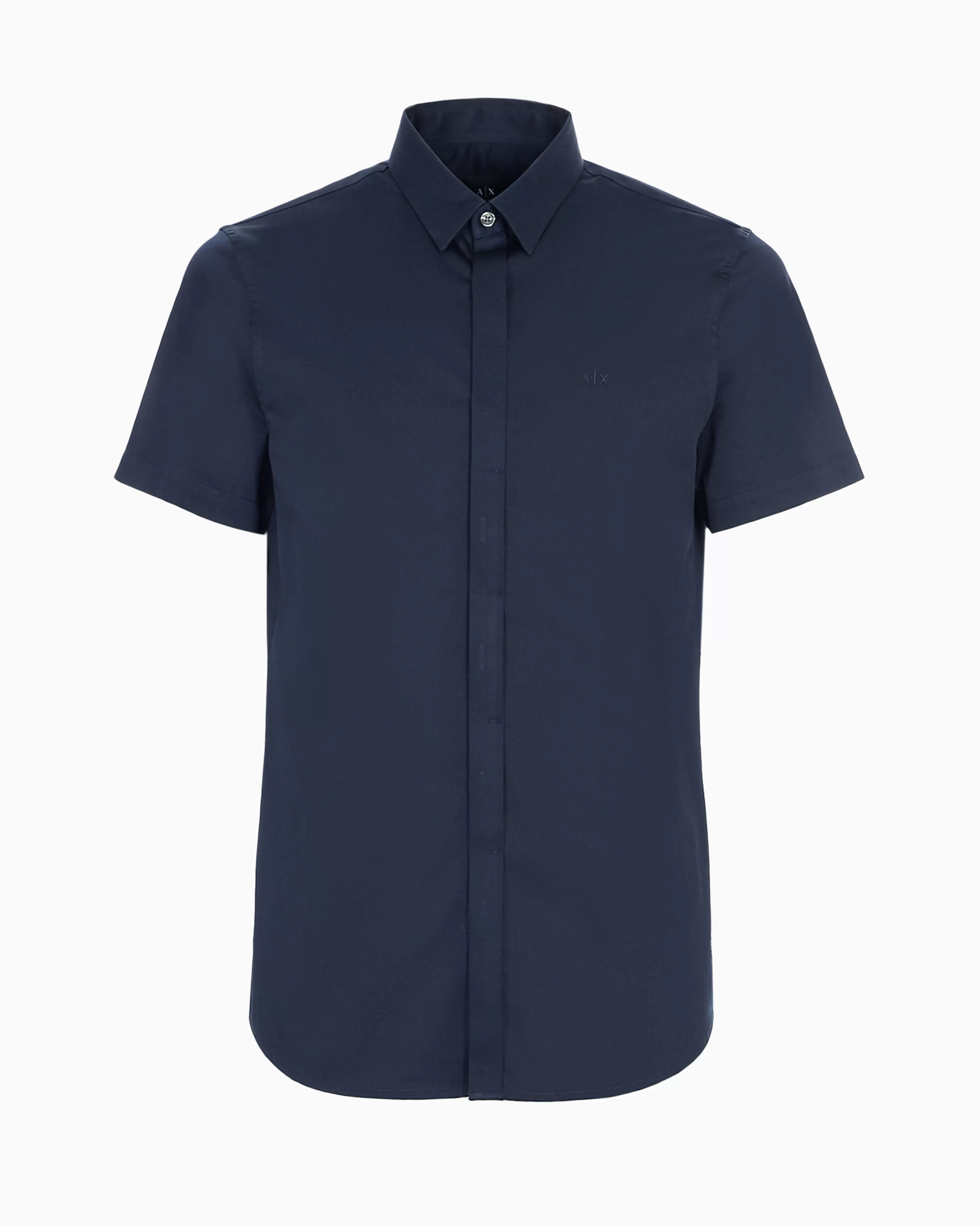 Armani Exchange Slim fit short sleeve shirt in stretch satin* Essentials | Shirts