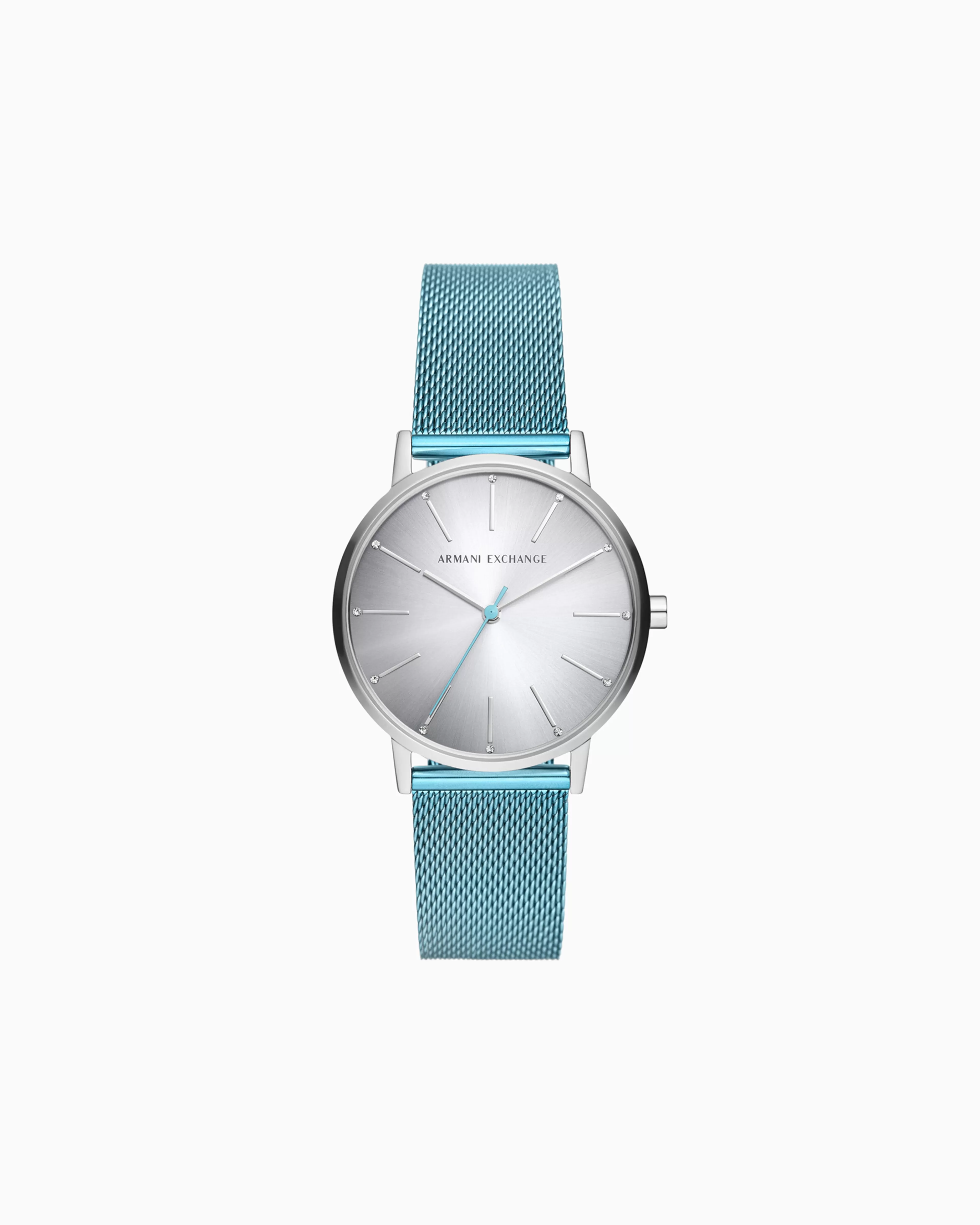 Armani Exchange Three-hand blue stainless steel mesh watch* Woman