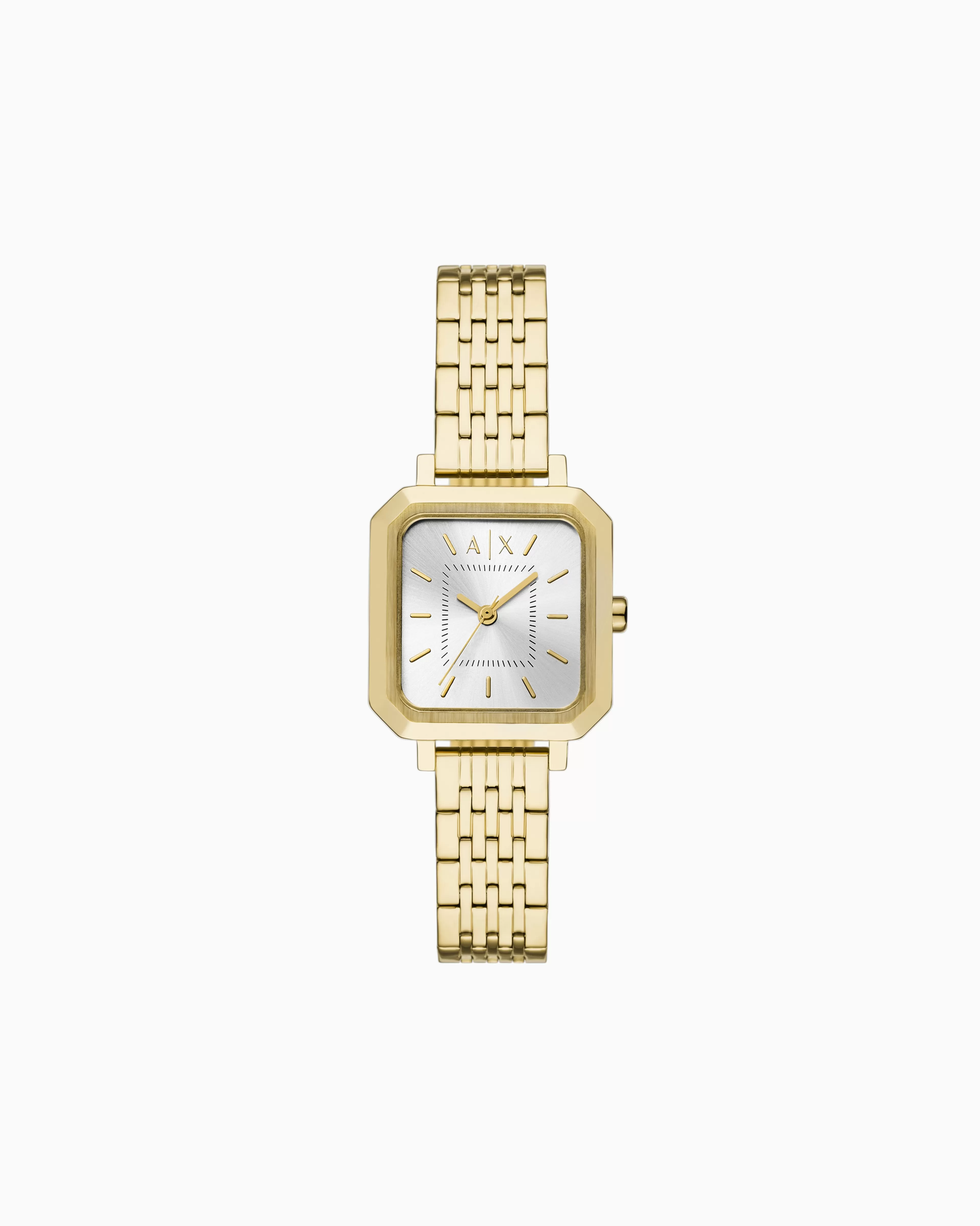 Armani Exchange Three-Hand Gold-Tone Stainless Steel Watch* Woman
