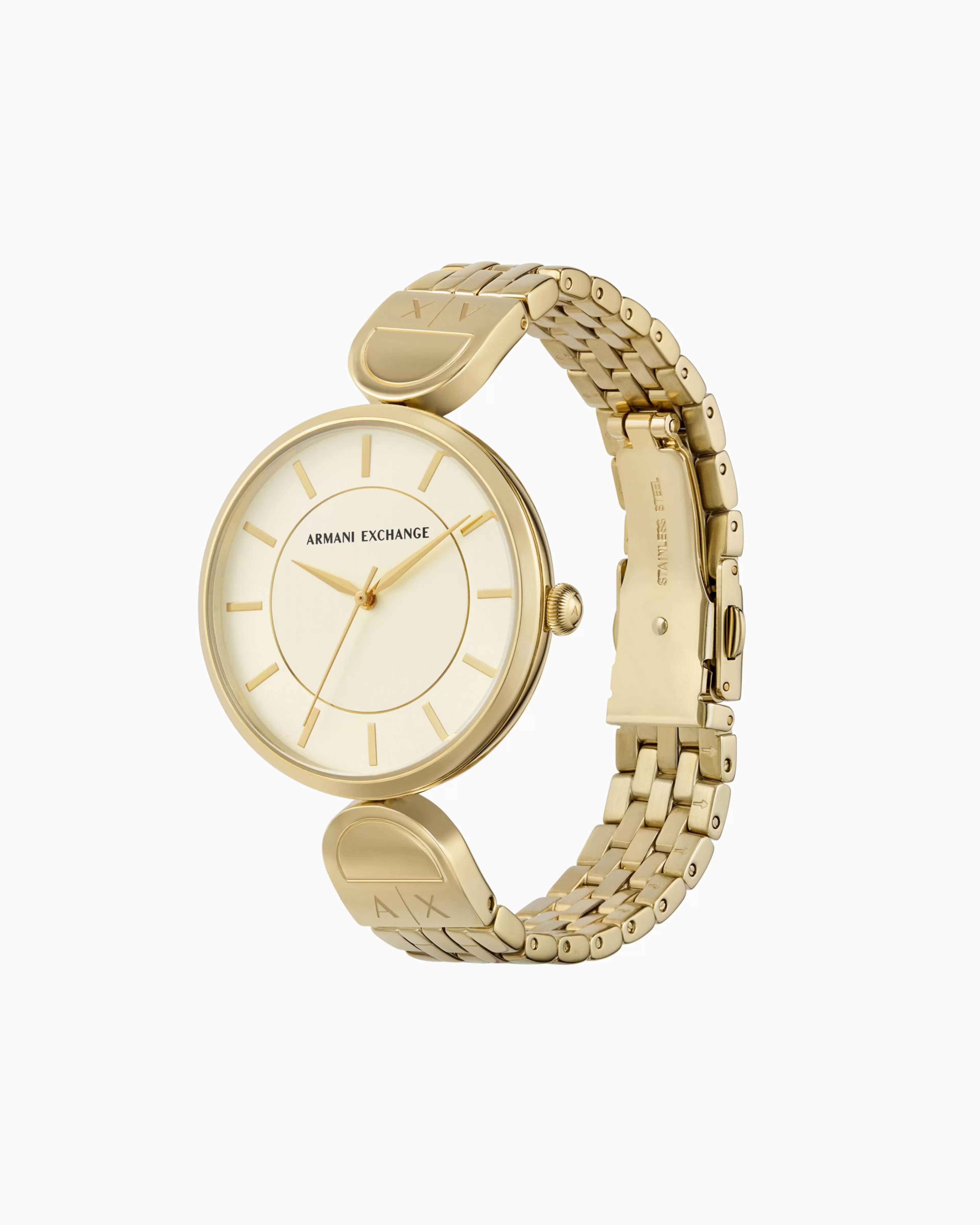Armani Exchange Three-hand gold-tone stainless steel watch* Woman